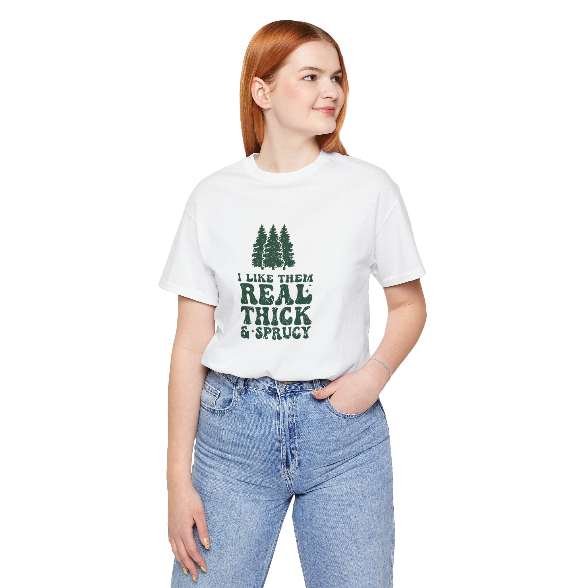 Real Thick & Sprucy Tee, Funny Nature Lover Shirt, Gift for Outdoorsy Friends, Unisex T-Shirt for Camping, Tree Lover Apparel, Earth [...]
