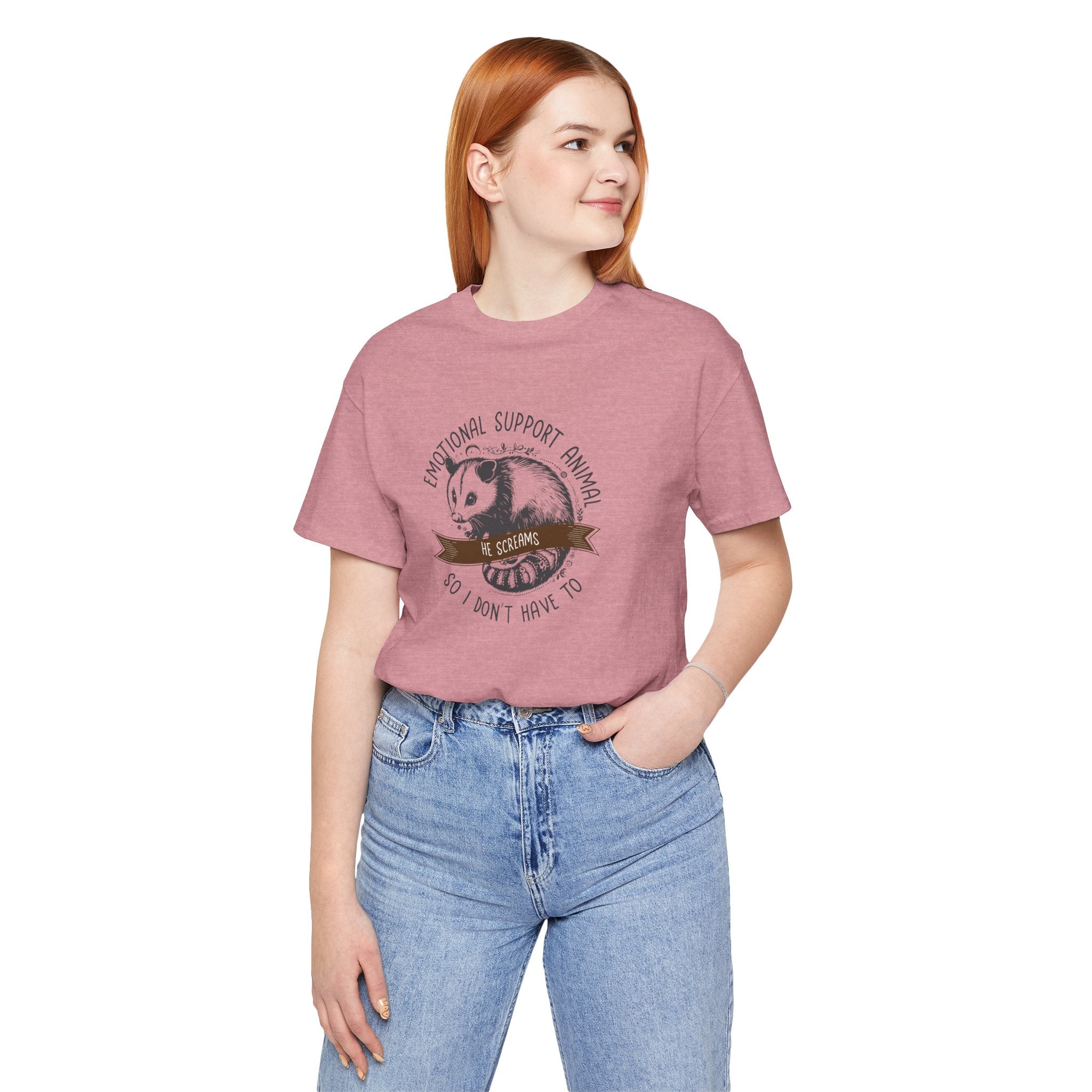 Emotional Support Opossum Animal Tee, Funny Animal Lover Shirt, Gift for Pet Owners, Casual Wear, Birthday Gift, Quirky Humor