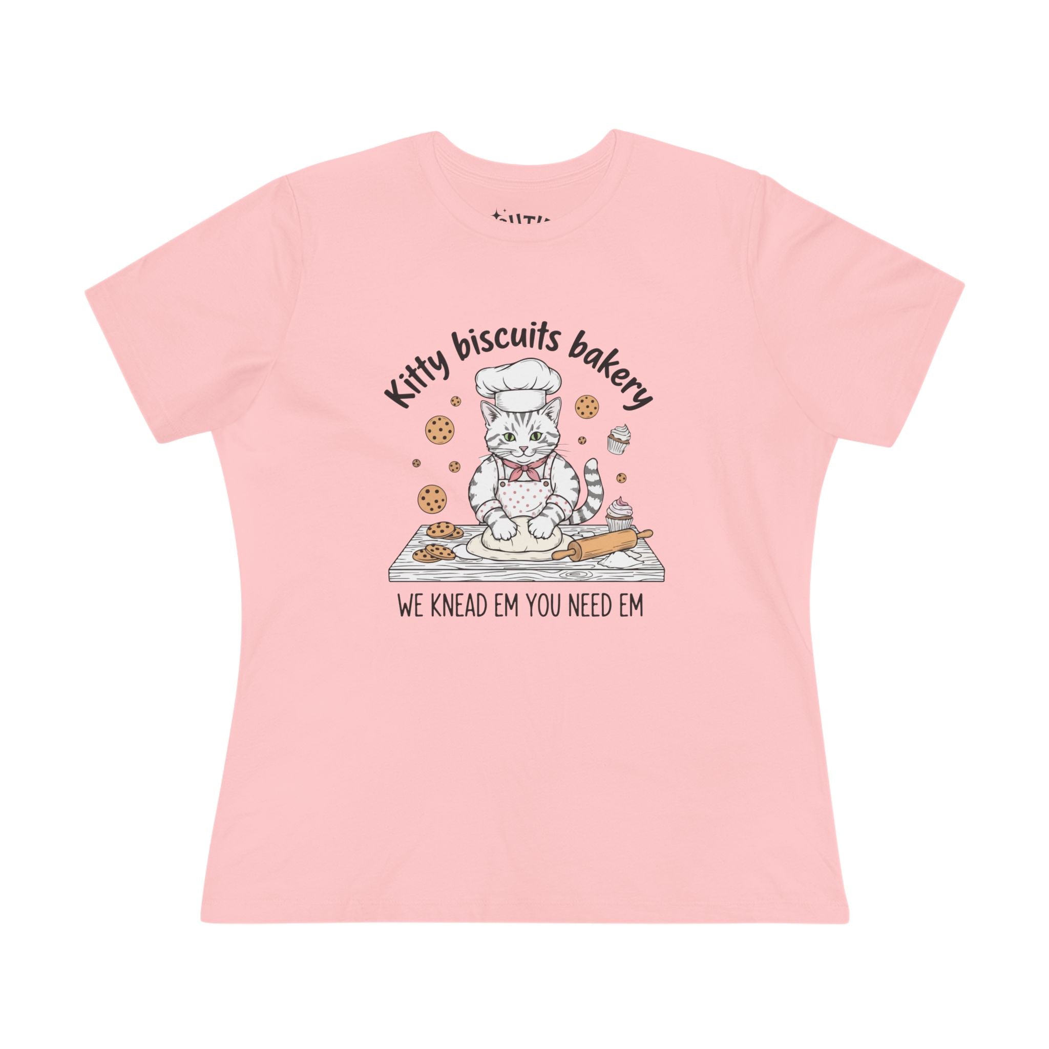 Kitty Biscuit Bakery Women's Cotton Tee, Kitten Biscuit Bakery Shirt, Cute Fun Gift for Cat Lovers, Animal Lover Apparel, Perfect for [...]