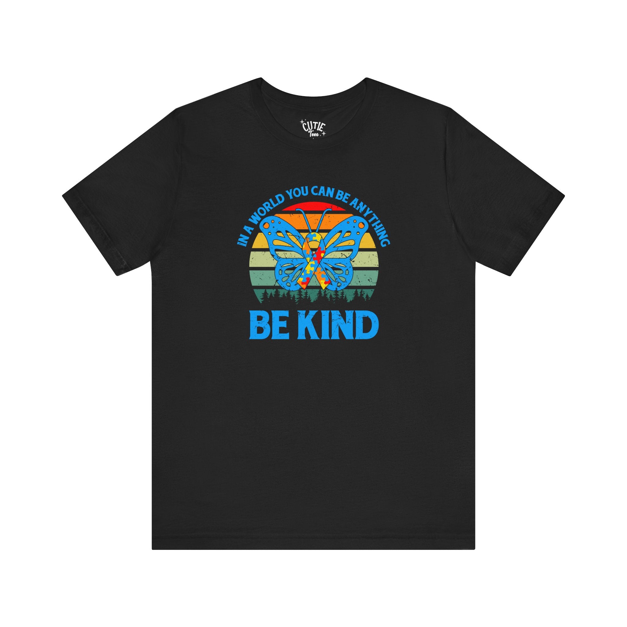 Be Kind Butterfly Unisex Jersey Tee, Autism Awareness, Inspirational T-Shirt, Gift for Nature Lovers, Motivational Apparel, Casual Wear, Eco-Friendly Fashion