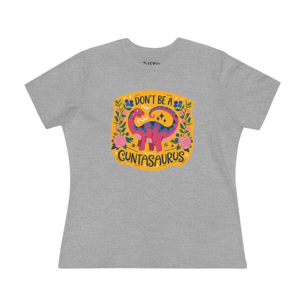 Dinosaur Dark Humor Women's Graphic Tee, Funny Cotton T-Shirt