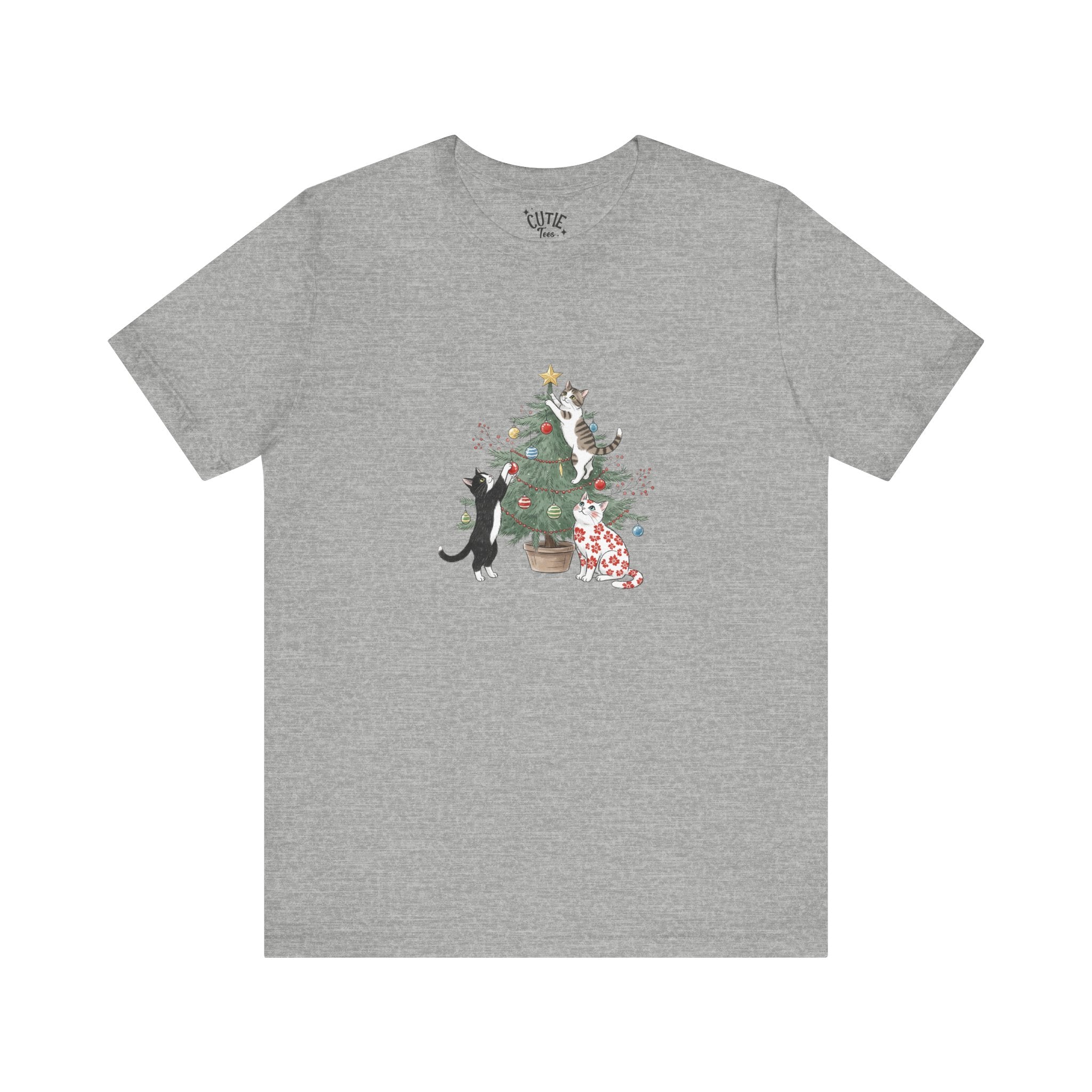 Cat Tee: Cute Cat Lovers Christmas T-Shirt, Holiday Apparel, Pet Lover Gift, Seasonal Outfit, Fun Christmas Decorations