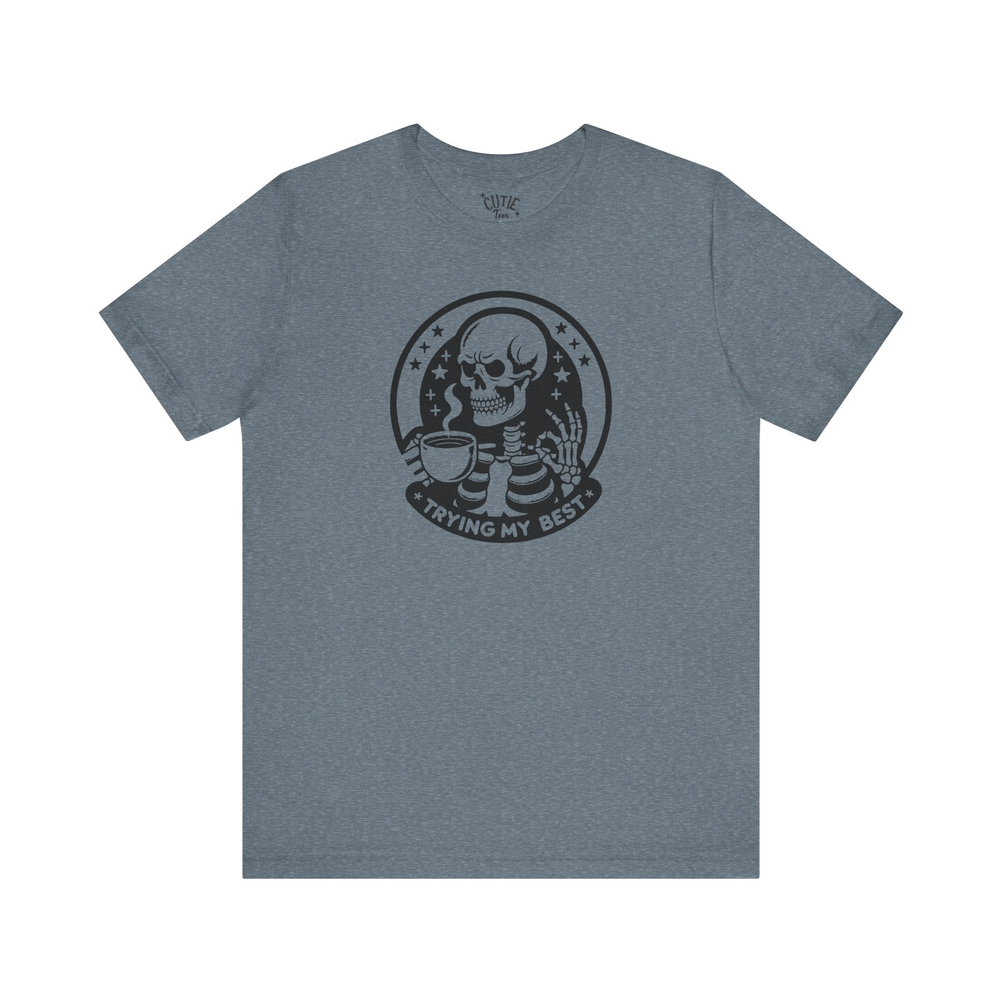 Trying my Best Tee, Casual T-Shirt, Halloween Shirt, Graphic Tee, Unisex Short Sleeve, Skull Shirt