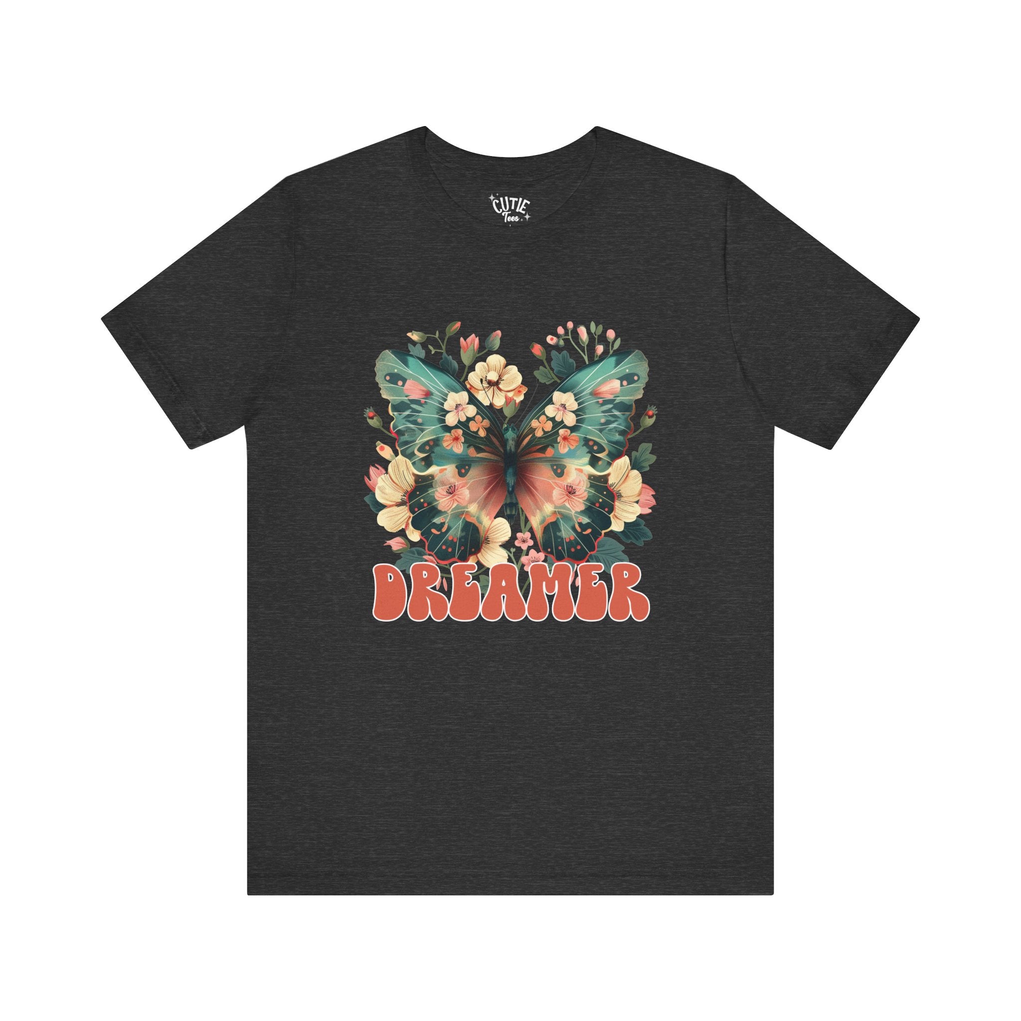 Dreamer Butterfly Unisex Tee, Bohemian Style Shirt, Floral Graphic T-Shirt, Gift for Nature Lovers, Spring Fashion Must-Have