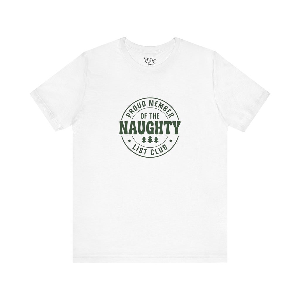 Naughty List Club Tee, Funny Holiday T-Shirt, Unisex Graphic Shirt, Christmas Apparel, Gift for Mischievous Friends