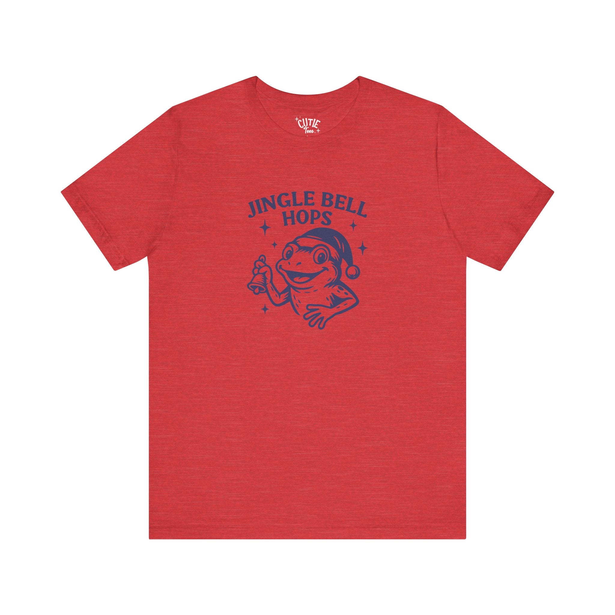 Frog Christmas Jingle Bell Hops Tee, Fun Holiday T-Shirt, Unisex Christmas Apparel, Gift for Frog Lovers, Cute Festive Wear, Cheerful Seasonal Top