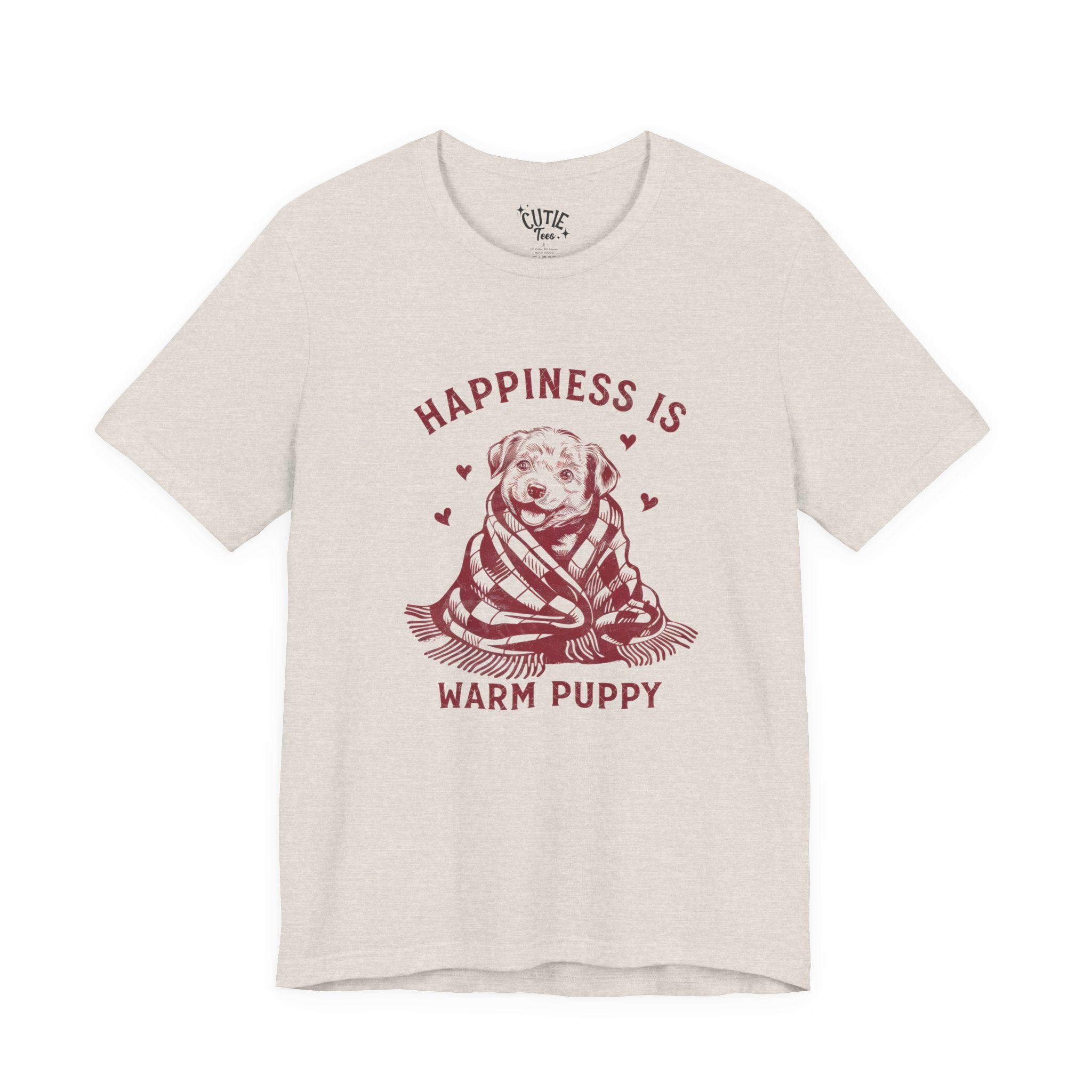 Happiness Is a Warm Puppy Retro Graphic Tee — Heart Puppy Design