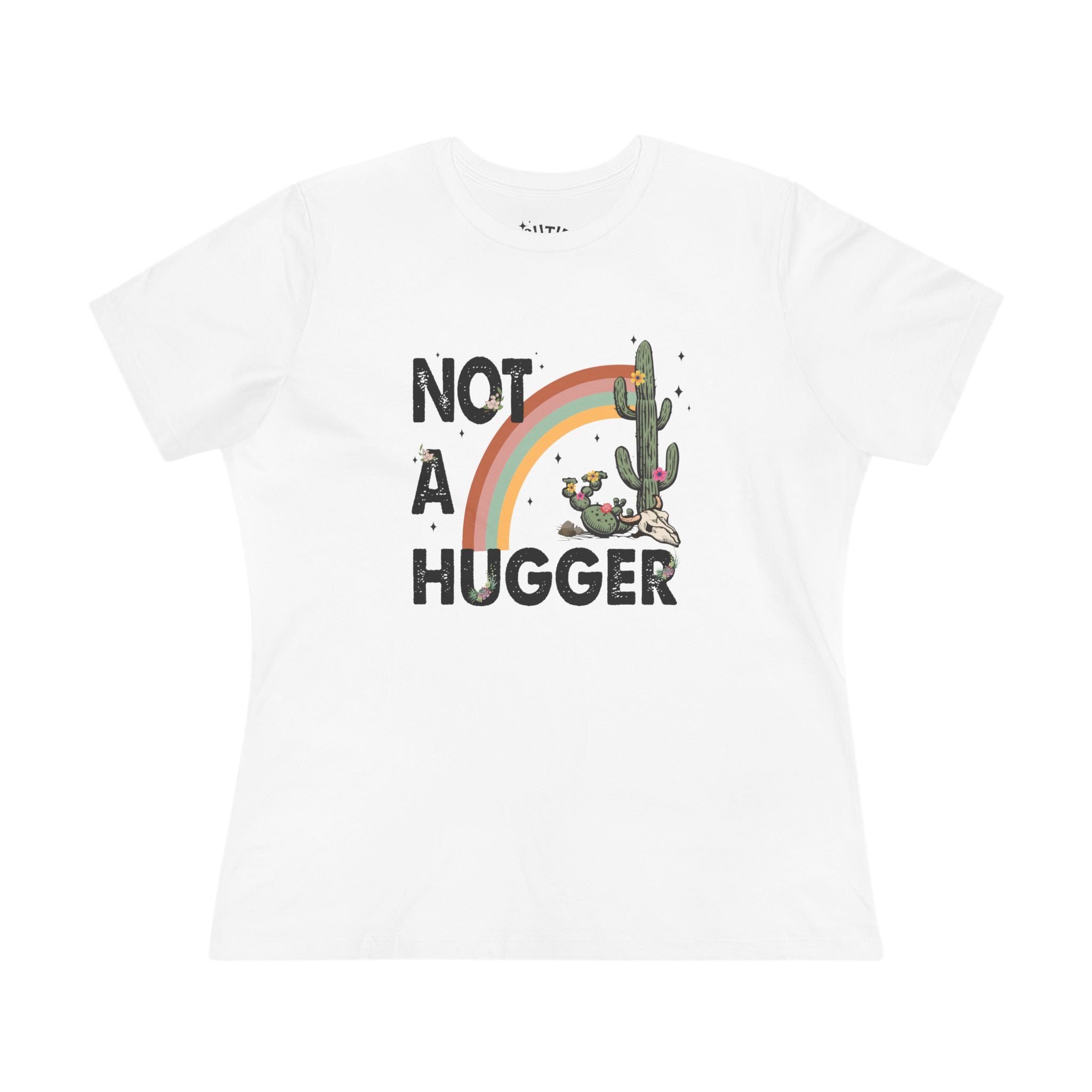 Cactus Humor Tee - "Not a Hugger" Cotton T-Shirt, Funny Gift for Plant Lovers, Casual Wear, Great for Birthdays, Everyday Style