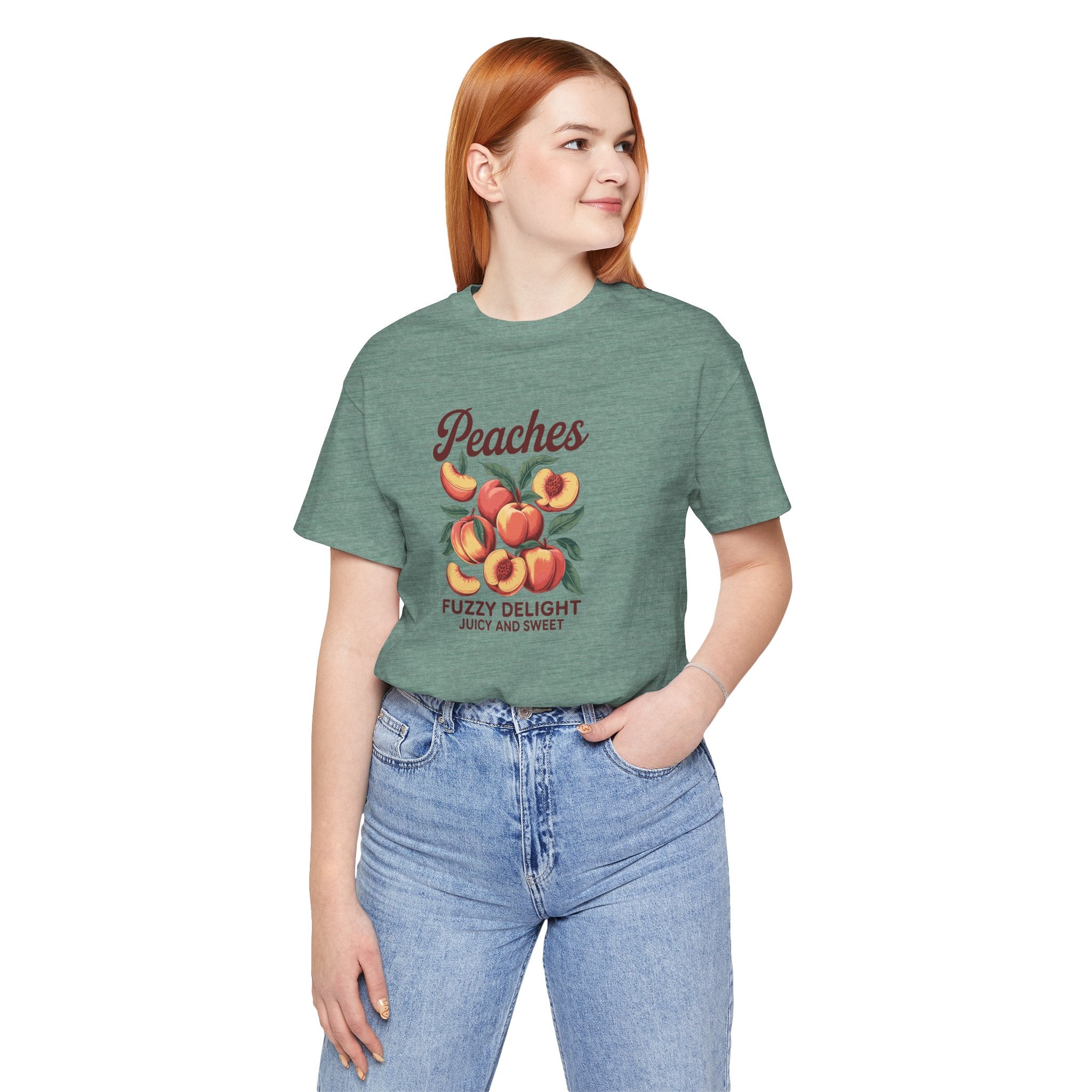 Peaches Tee, Summer T-Shirt, Fruit Lover's Design, Gifts for Foodies, Casual Wear, Fall Harvest, Cute Graphic Tee