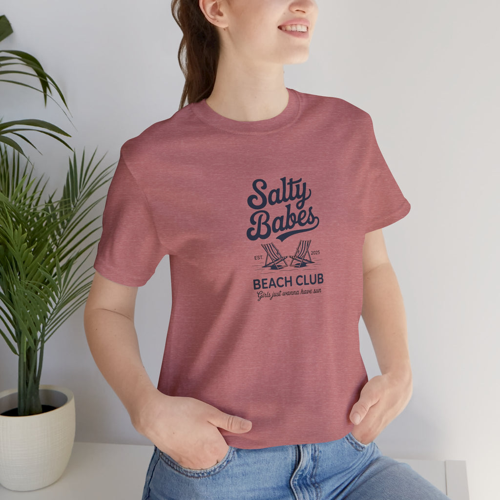 Salty Babes Beach Club Tee, Summer Vibes T-Shirt, Unisex Casual Wear, Beach Party Outfit, Vacation Essential, Gift for Her