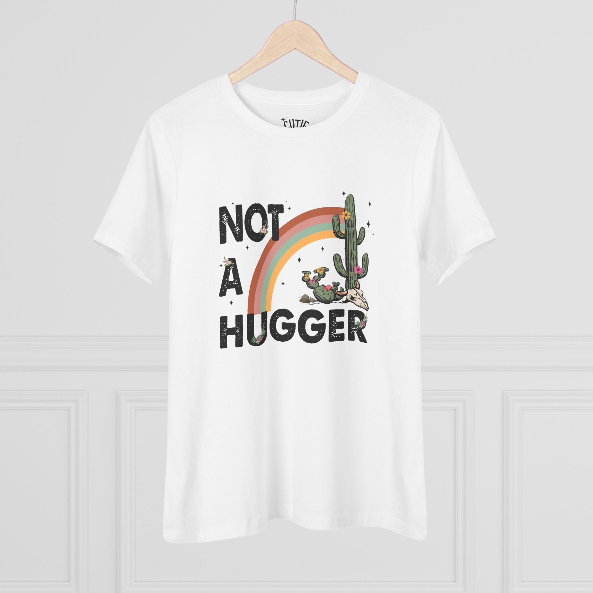 Cactus Humor Tee - "Not a Hugger" Cotton T-Shirt, Funny Gift for Plant Lovers, Casual Wear, Great for Birthdays, Everyday Style