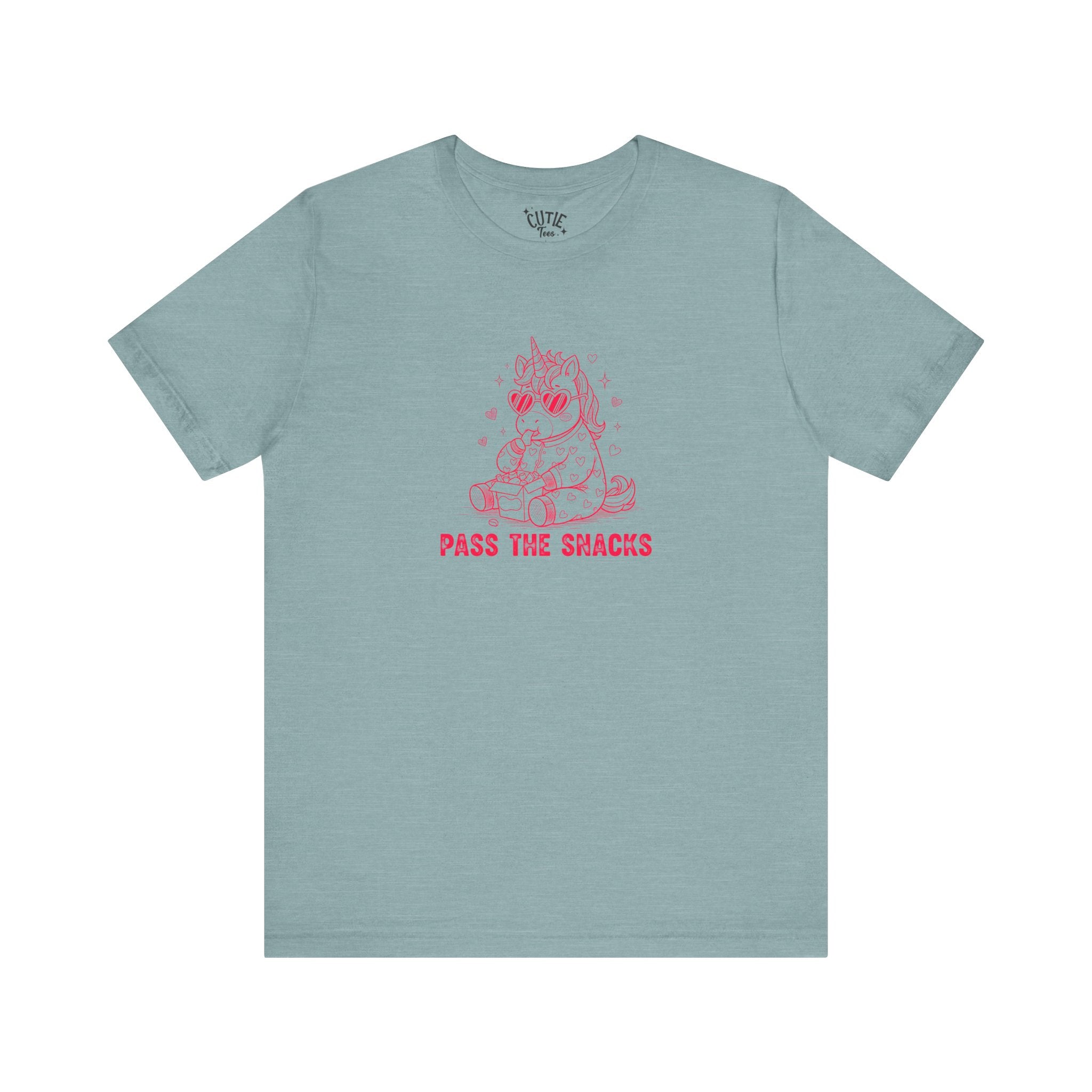 Unicorn Snack Lover Tee, Fun Gift for Friends, Quirky Apparel, Casual Wear, Foodie Fashion, Cute Unicorn Shirt