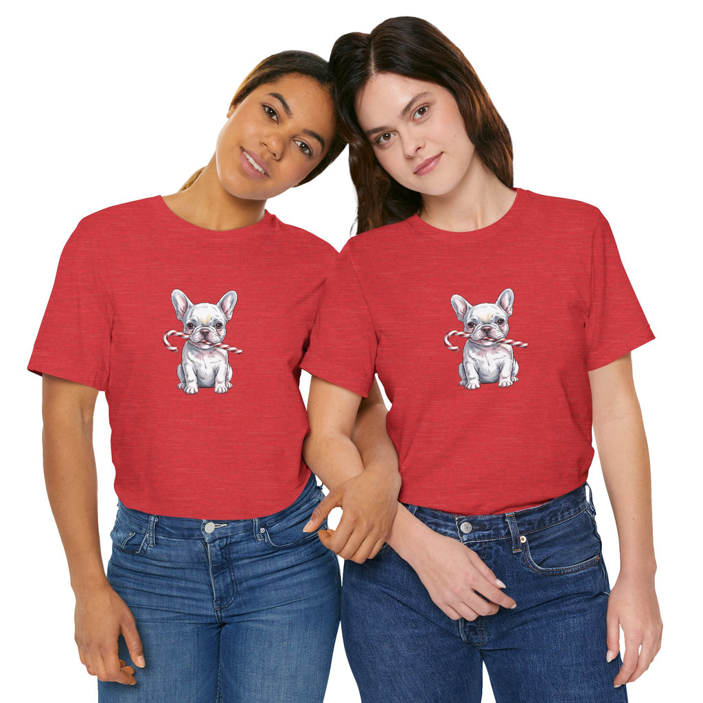 Frenchie Christmas Graphic Tee, Holiday T-Shirt, Cute Pet Lover Gift, Unisex Christmas Shirt, Dog Lover Apparel