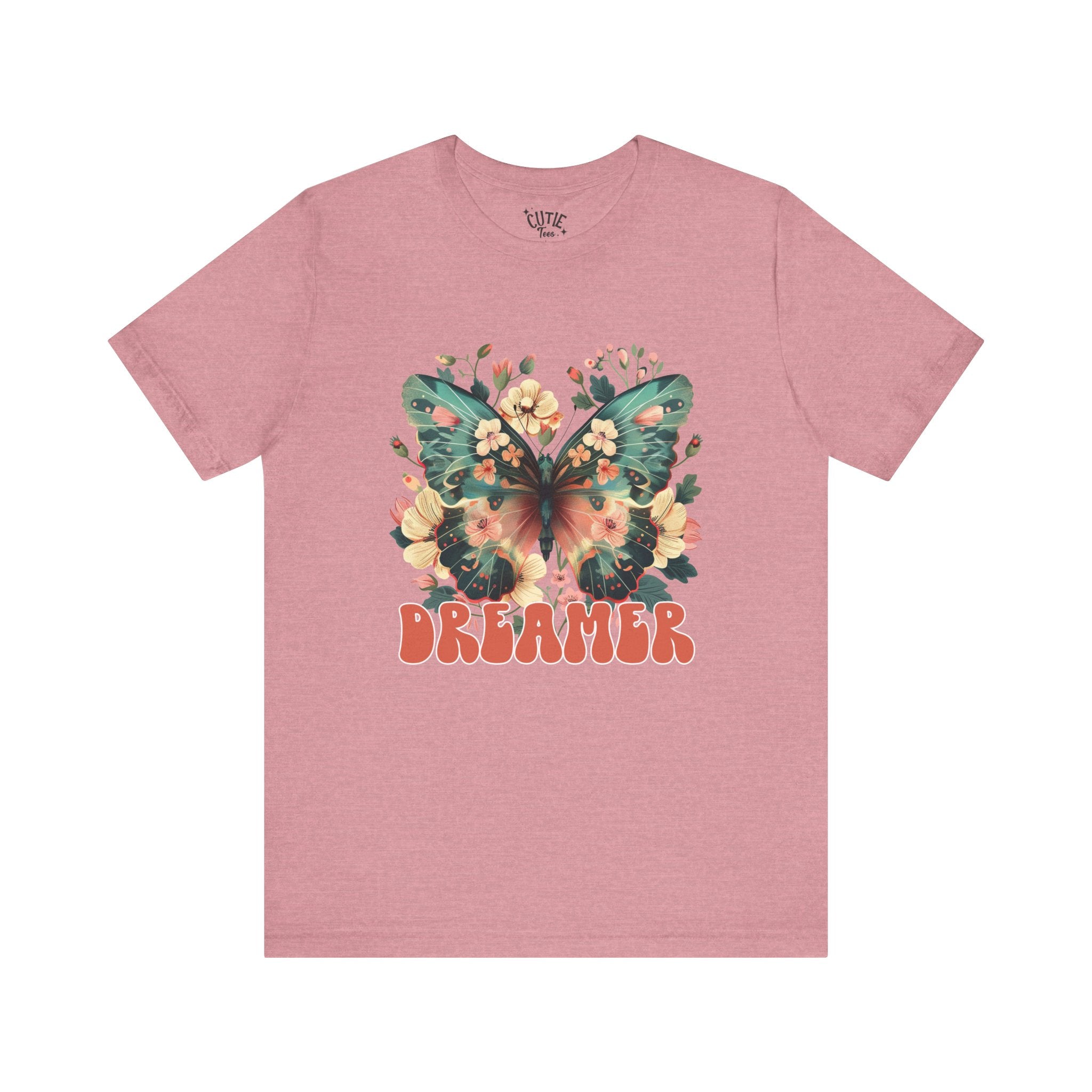 Dreamer Butterfly Unisex Tee, Bohemian Style Shirt, Floral Graphic T-Shirt, Gift for Nature Lovers, Spring Fashion Must-Have