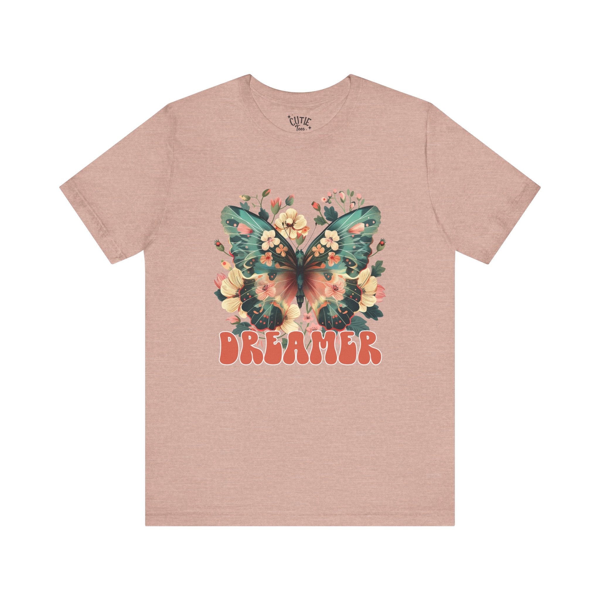 Dreamer Butterfly Unisex Tee, Bohemian Style Shirt, Floral Graphic T-Shirt, Gift for Nature Lovers, Spring Fashion Must-Have