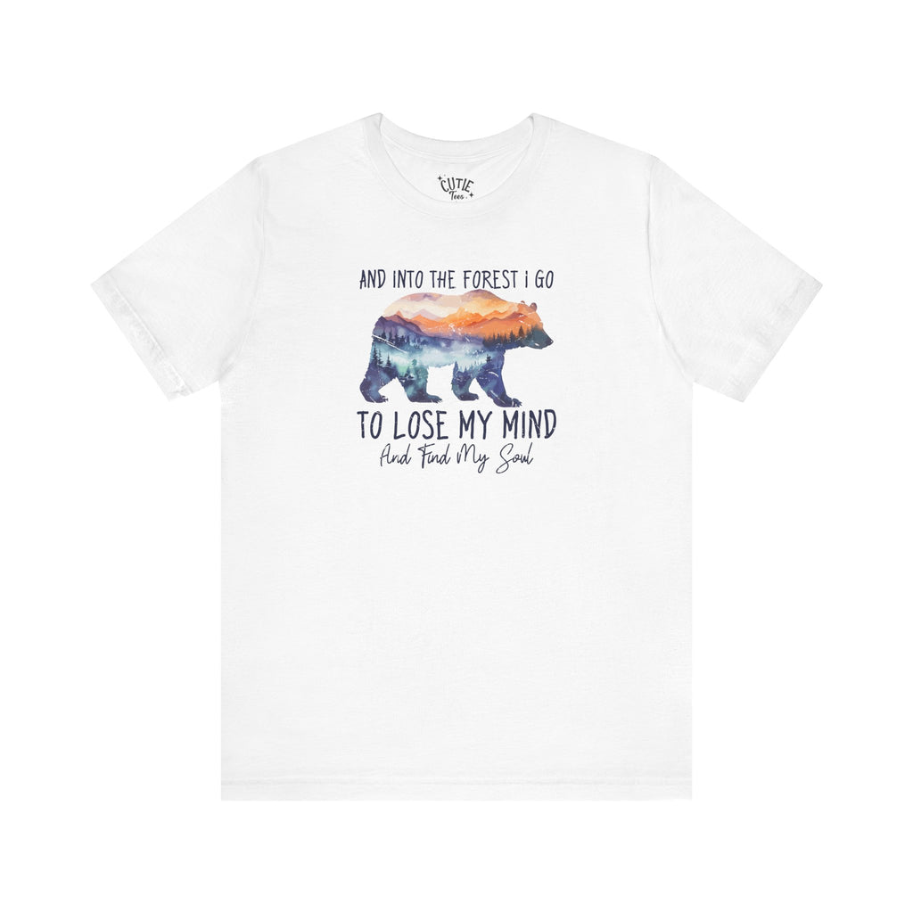 Soul Bear Graphic Tee, Casual T-Shirt, Forest Lover's Tee, Gift for Outdoorsy Friends, Relaxed Vibe Wear, Mindfulness Apparel