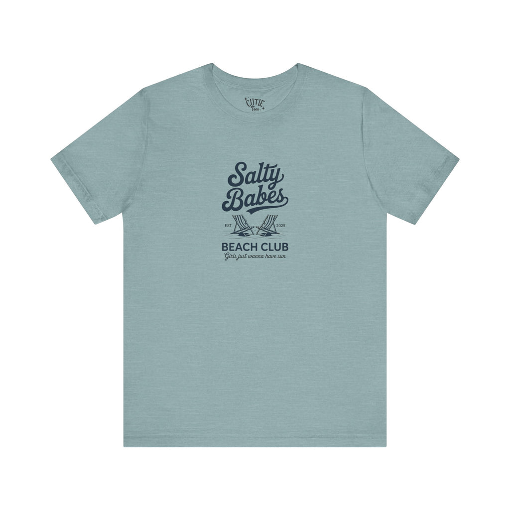 Salty Babes Beach Club Tee, Summer Vibes T-Shirt, Unisex Casual Wear, Beach Party Outfit, Vacation Essential, Gift for Her
