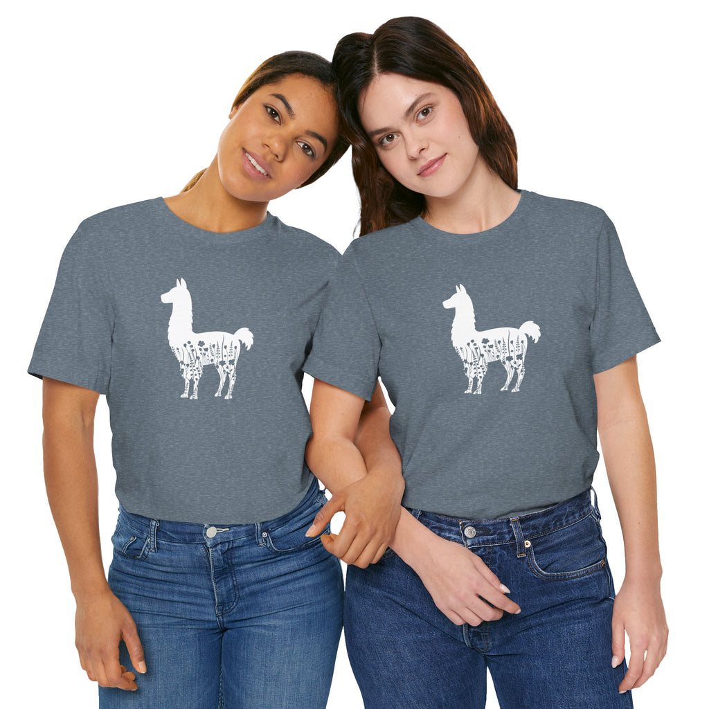 Llama Lovers Short Sleeve Tee - Cute Graphic T-Shirt, Animal Apparel, Gift for Animal Lovers, Fun Casual Wear, Unisex Llama Tee