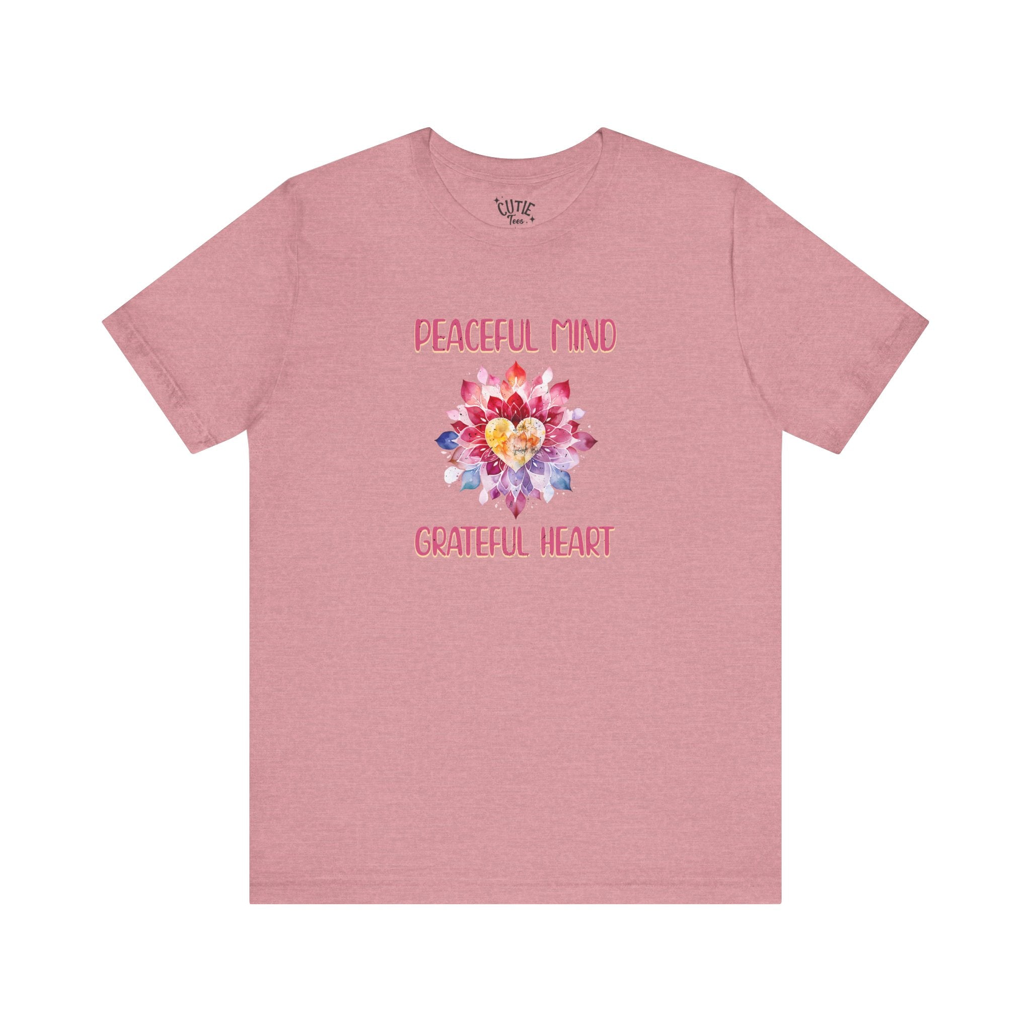Peaceful Mind Grateful Heart Tee, Inspirational T-Shirt, Relaxed Fit Top, Gift for Mindfulness Lovers, Positive Vibes Shirt