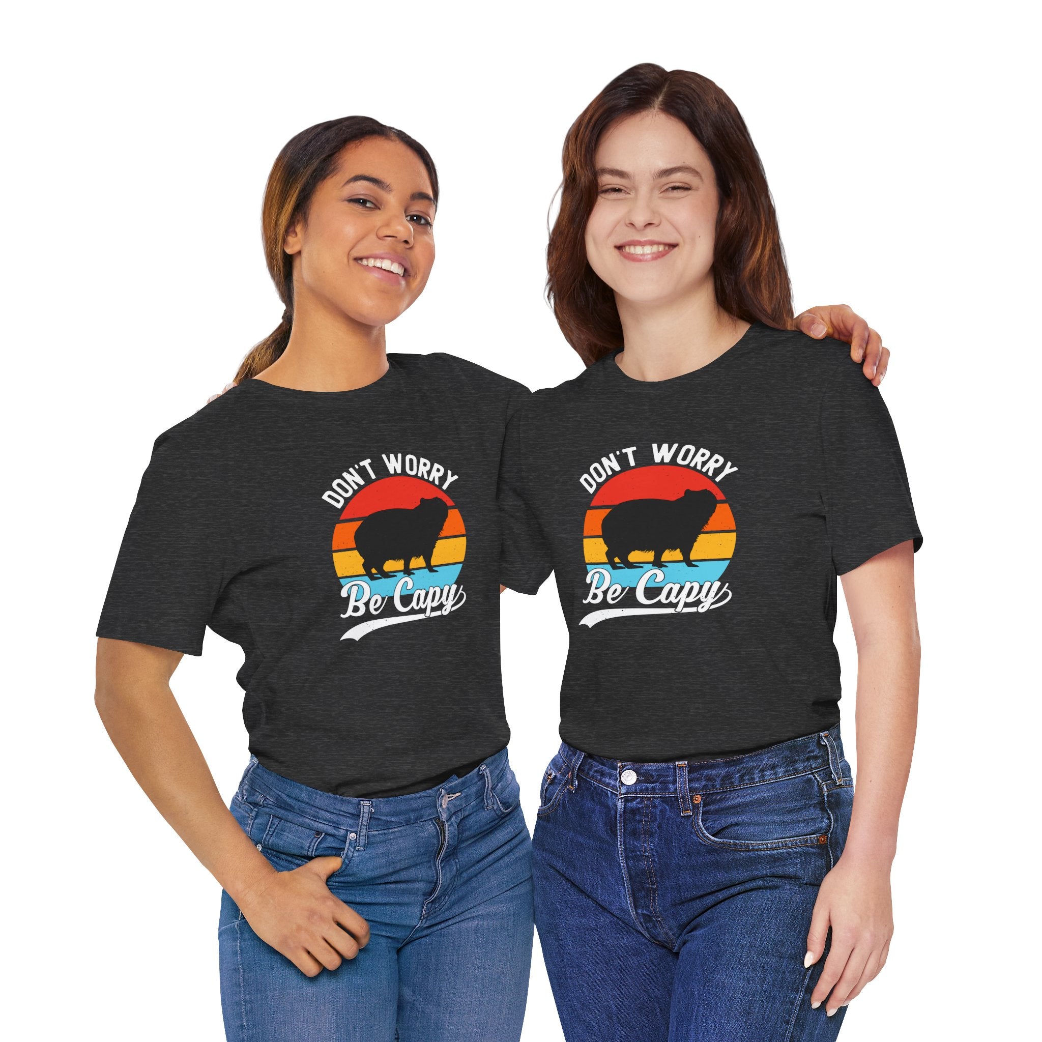 Capybara Lavers Tee, Don't Worry Be Capy, Funny Capybara Shirt, Unisex Graphic T-Shirt, Casual Gift for Animal Lovers, Retro Style Tee