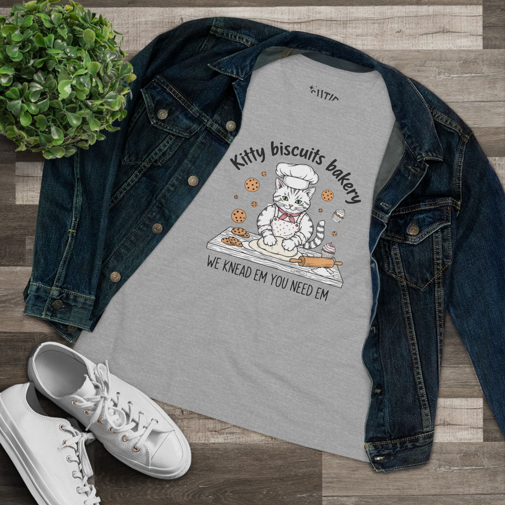 Kitty Biscuit Bakery Women's Cotton Tee, Kitten Biscuit Bakery Shirt, Cute Fun Gift for Cat Lovers, Animal Lover Apparel, Perfect for [...]