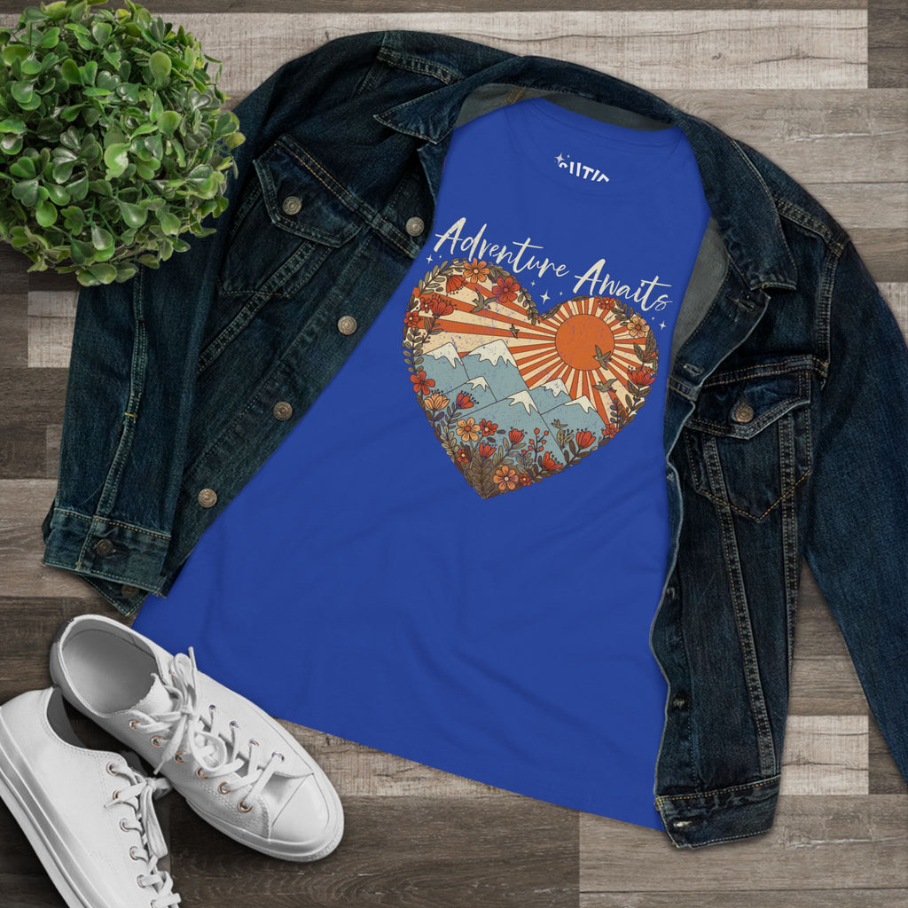 Adventure Awaits Women's Cotton Tee, Graphic T-Shirt, Nature Lover Gift, Casual Wear, Summer Top, Travel Adventure Shirt