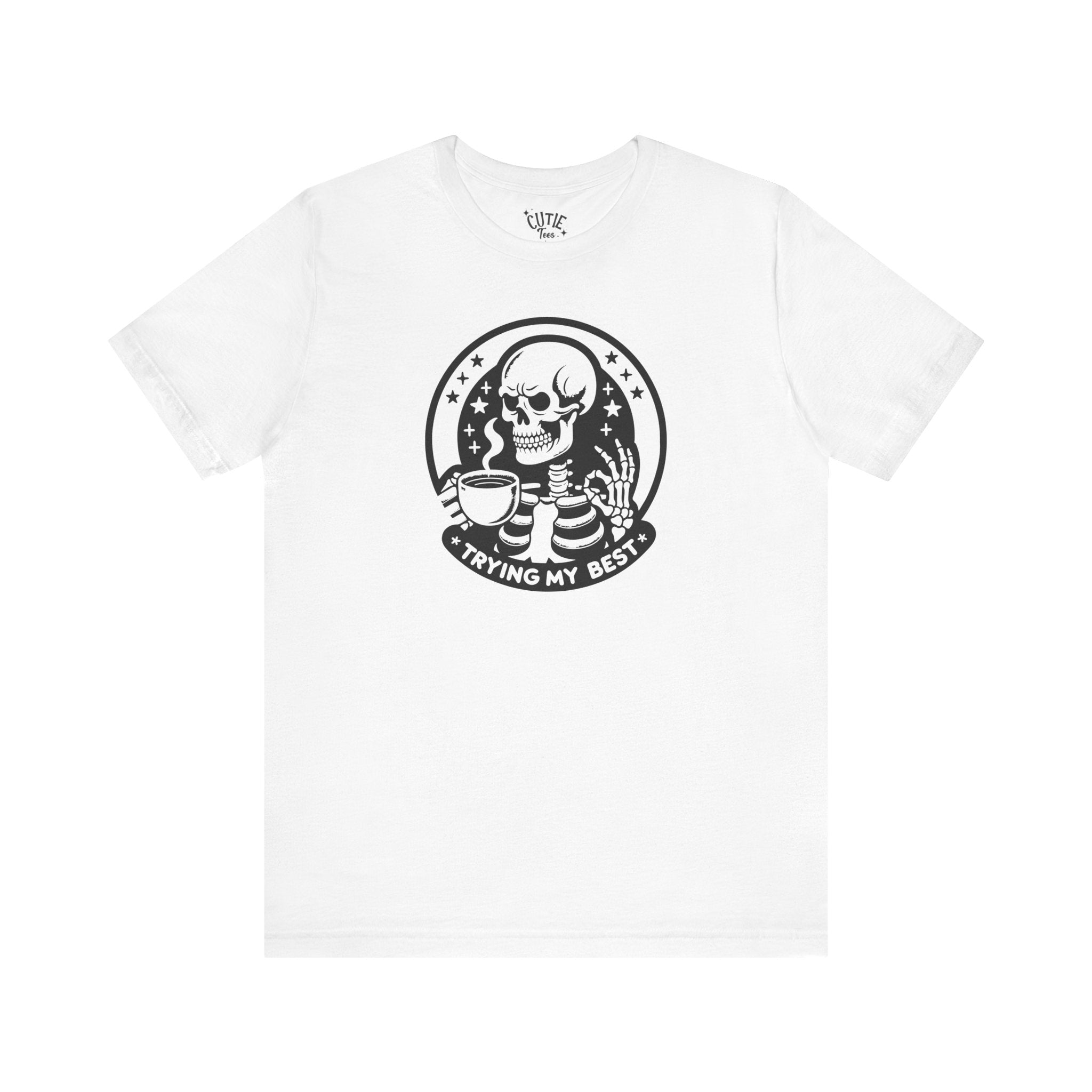 Trying my Best Tee, Casual T-Shirt, Halloween Shirt, Graphic Tee, Unisex Short Sleeve, Skull Shirt