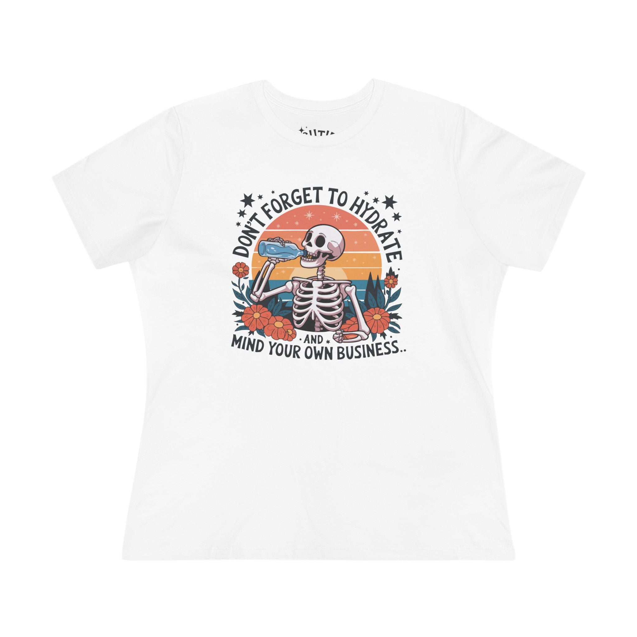 Skeleton Hydration Women's Tee - Funny Graphic Retro Boho Shirt