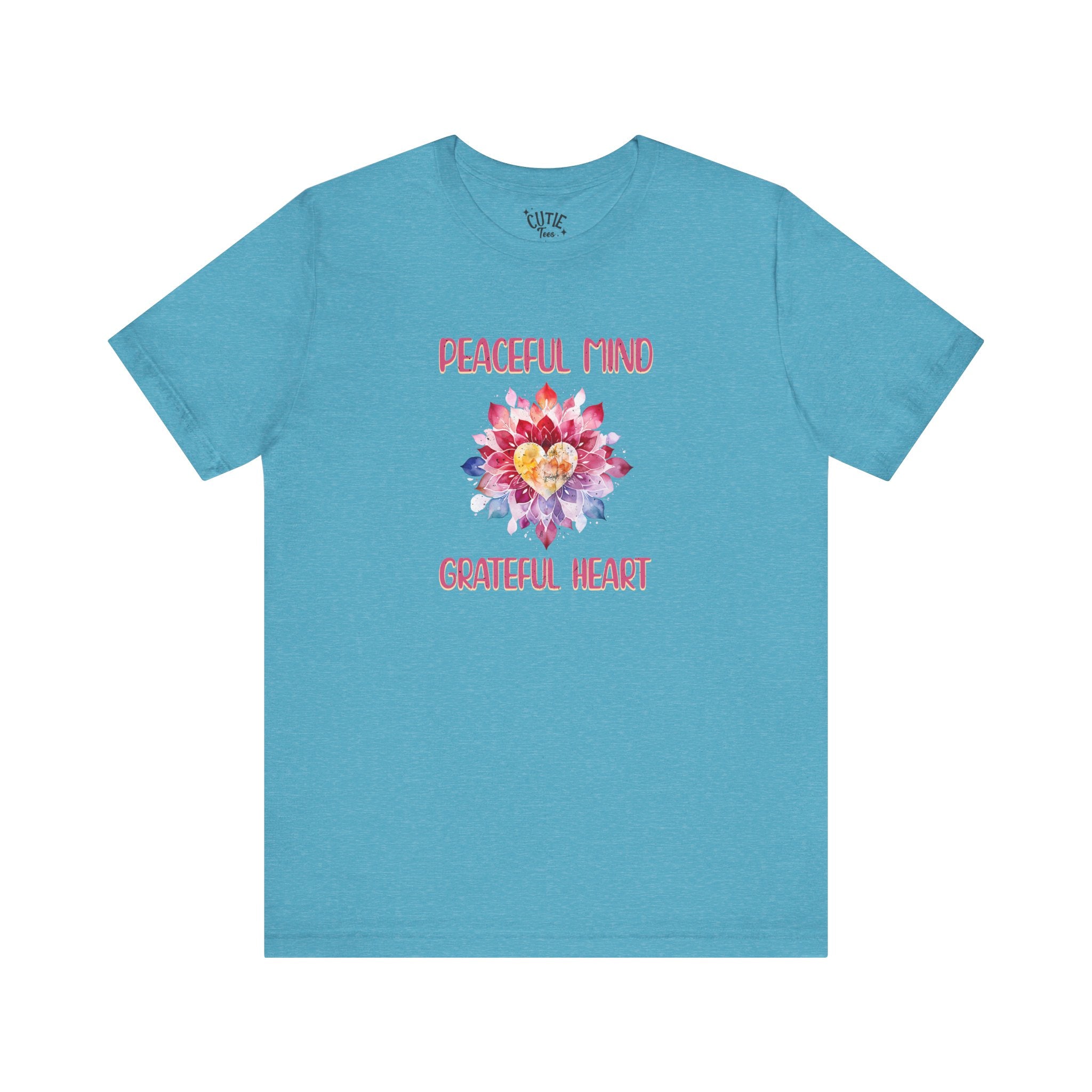Peaceful Mind Grateful Heart Tee, Inspirational T-Shirt, Relaxed Fit Top, Gift for Mindfulness Lovers, Positive Vibes Shirt