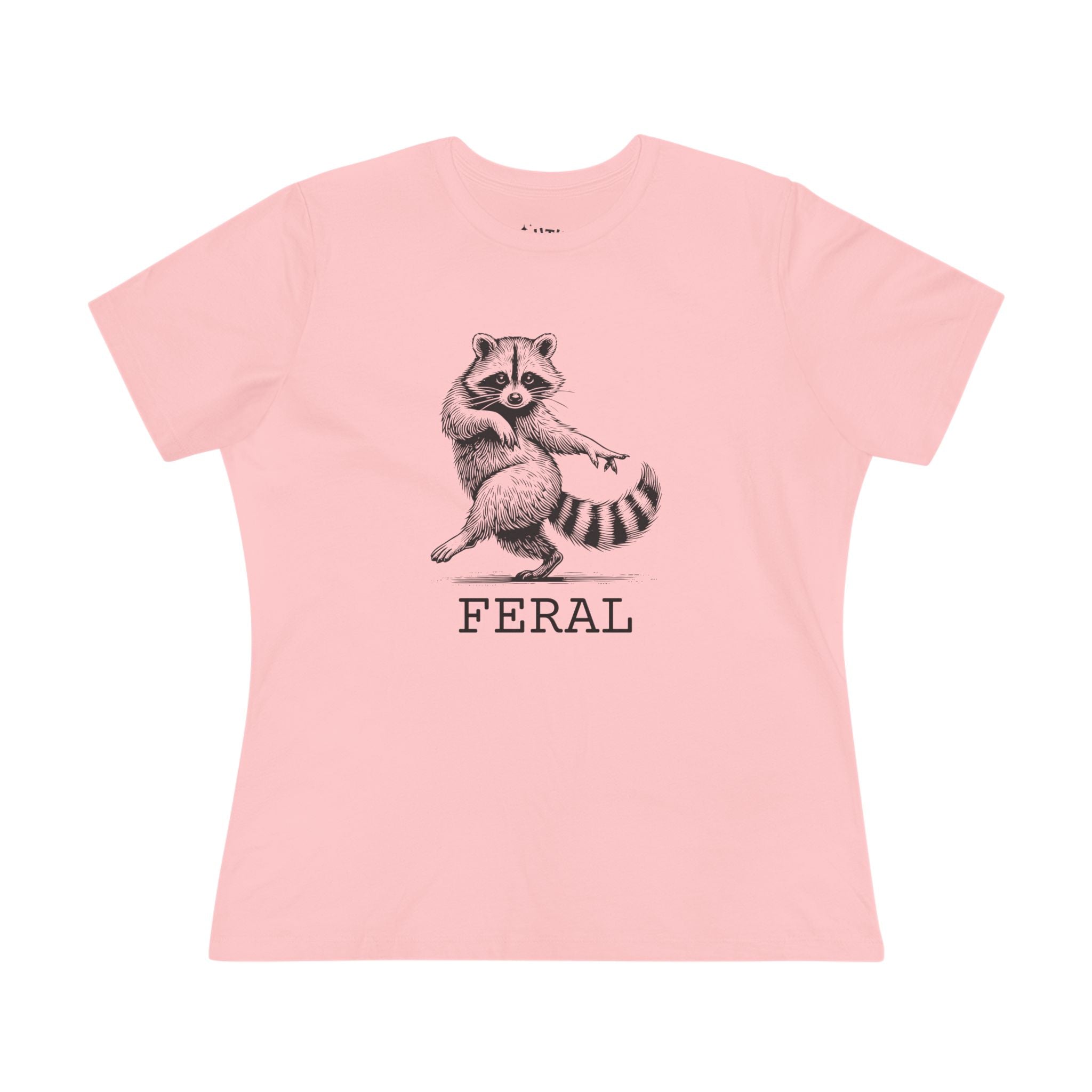 Feral Raccoon Women's Cotton Tee, Cute Animal T-Shirt, Wildlife Lover Gift, Funny Cotton Shirt, Casual Wear Top, Eco-Friendly Tee