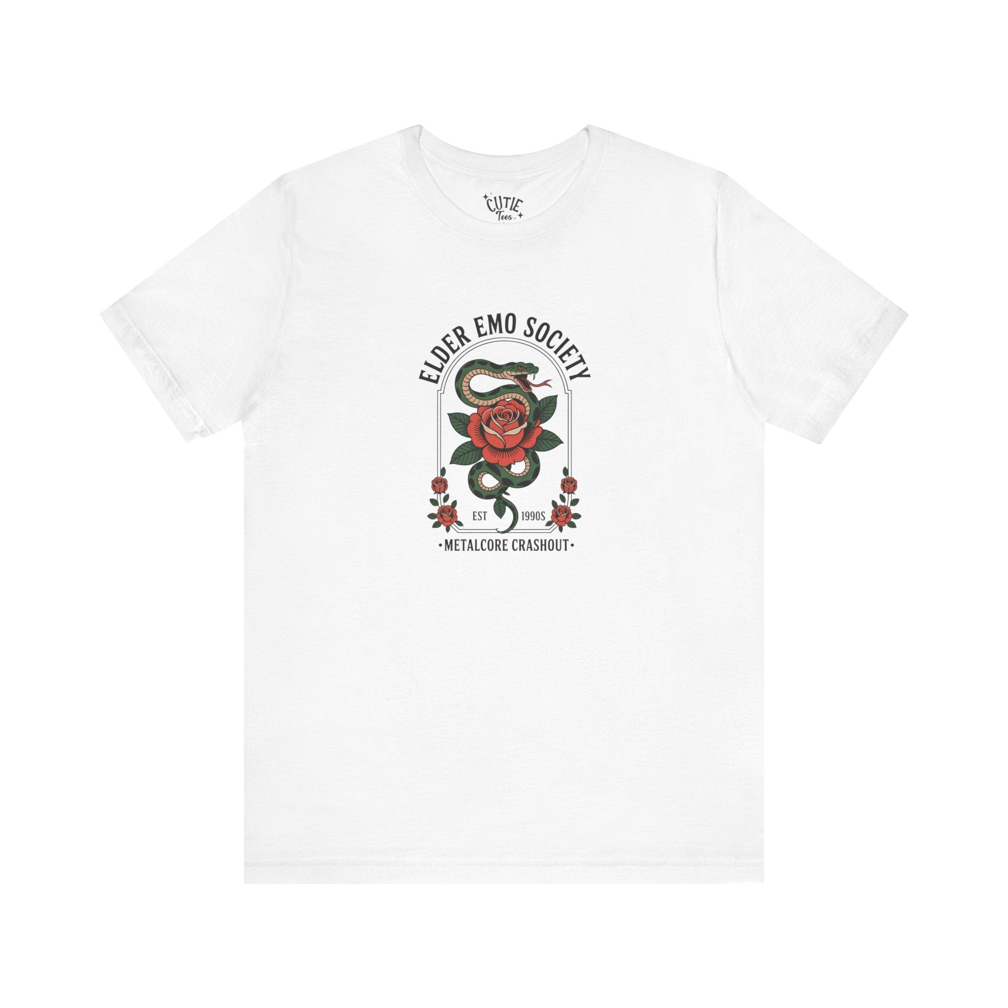 Elder Emo Society T-Shirt, Unisex Graphic Tee, Vintage Emo Style, Casual Wear, Ideal Gift for Emo Friends