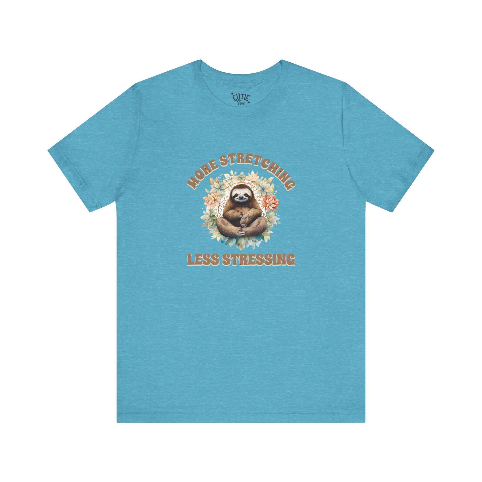 Relaxing Sloth Tee | More Stretching Less Stressing | Casual Wear, Funny Gift, Nature Lover, Yoga Shirt, Unisex Apparel
