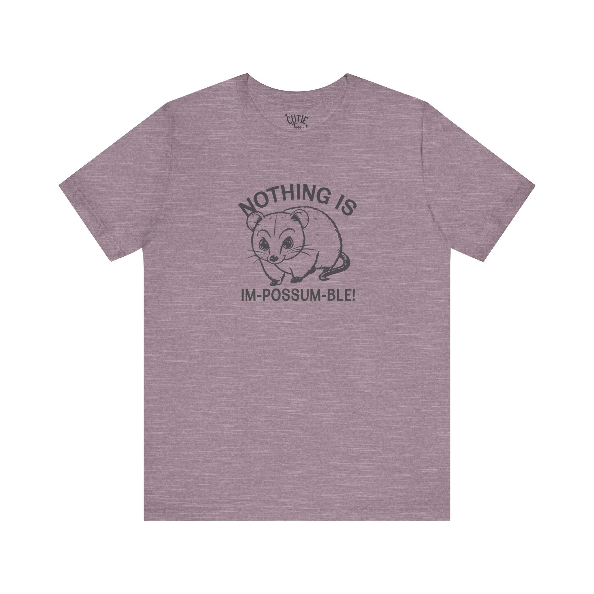 Possum Inspirational Tee - Im-Possum-Ble Unisex Jersey Tee – Cute Animal Humor Shirt for Gifts, Casual Wear, Birthdays, Animal Lovers, Celebrations